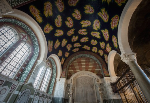 Ceiling of the Chapel of St George and the English Martyrs, Westminster Cathedral, designed by Tom Phillips and dedicated in 2016.