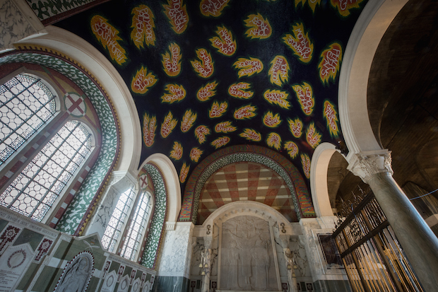 Ceiling of the Chapel of St George and the English Martyrs, Westminster Cathedral, designed by Tom Phillips and dedicated in 2016.