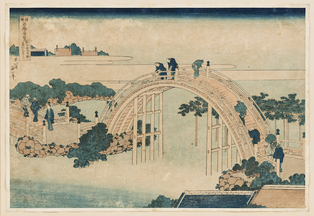 The Drum Bridge at Kameido Tenjin Shrine (c. 1827–1834), Katsushika Hokusai. © William Morris Gallery, London Borough of Waltham Forest