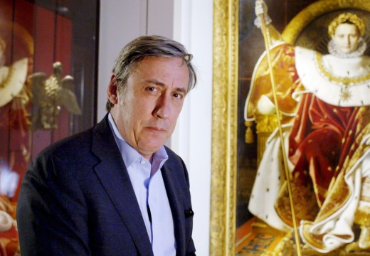 Andrew Graham-Dixon in front of ‘Napoleon 1 on his Imperial Throne’, by Ingres at the Musée de l’Armée, Paris. From the BBC's 'The Art of France'. © BBC
