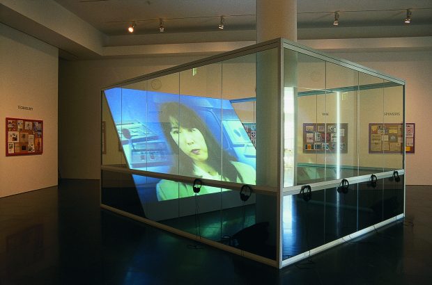 Installation view of On Translation: The Games (1996) by Antoni Muntadas at Atlanta College of Art Gallery