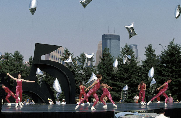 Merce Cunningham Dance Company performing 'Event for the Garden' at Minneapolis Sculpture Garden, 12 September 1998. Walker Art Center Archives