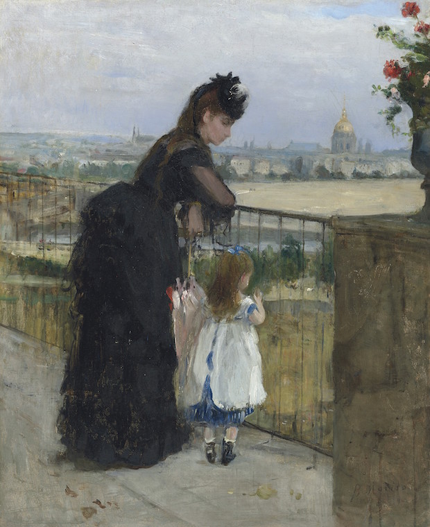 Femme et enfant au balcon (1872), Berthe Morisot. Christie's Images Ltd. 2016. Estimate: £1,500,000-2,000,000