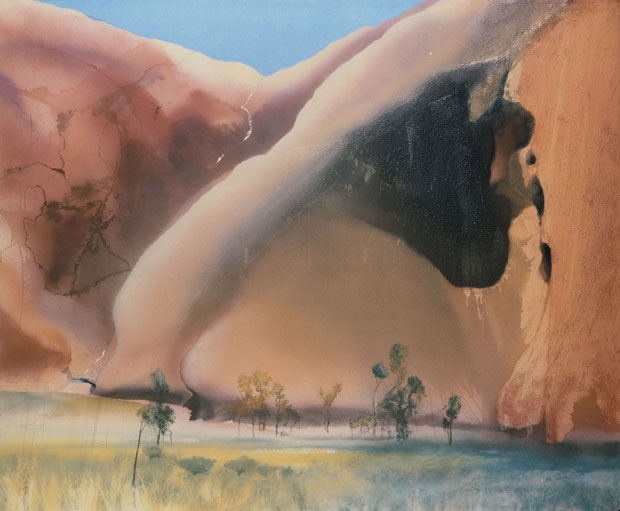 Permanent Water Mu djula, by the Kunia Massif (Maggie Spring, Ayers Rock) (1985–86), Michael Andrews. © The Estate of Michael Andrews. Courtesy James Hyman Gallery, London© The Estate of Michael Andrews. Courtesy James Hyman Gallery, London