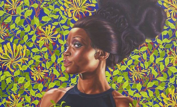 Detail of Shantavia Beale II (2012), Kehinde Wiley. © Kehinde Wiley. (Photo: Jason Wyche, courtesy of Sean Kelly, New York)