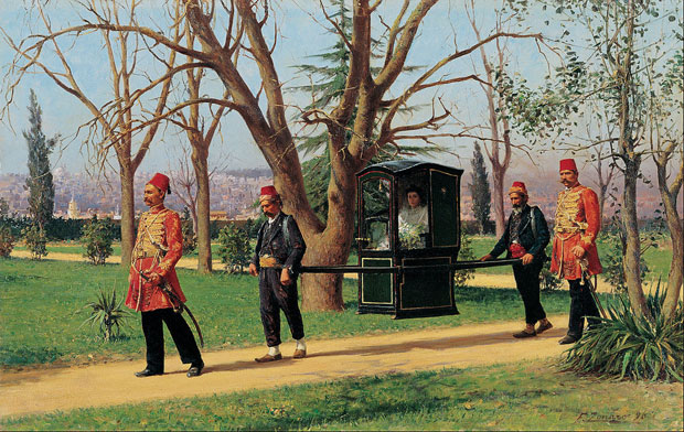 The Daughter of the English Ambassador Riding in a Palanquin (1896), Fausto Zonaro