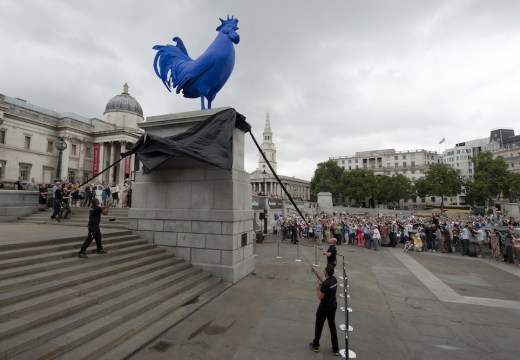 'Hahn/Cock' (2013), Katharina Fritsch, installed in on the fourth plinth in Trafalgar Square in 2013.