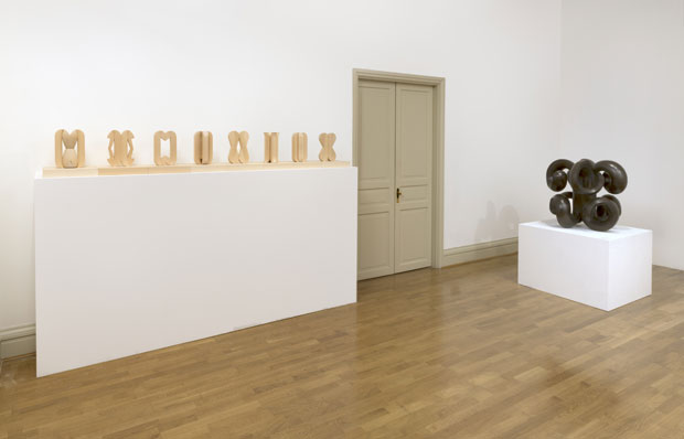 Installation view of Paul de Monchaux's sculptures at Megan Piper, London, 2016