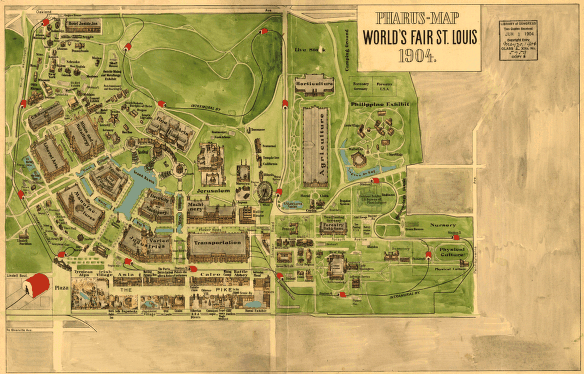 Map of the 1904 World's Fair in St Louis.