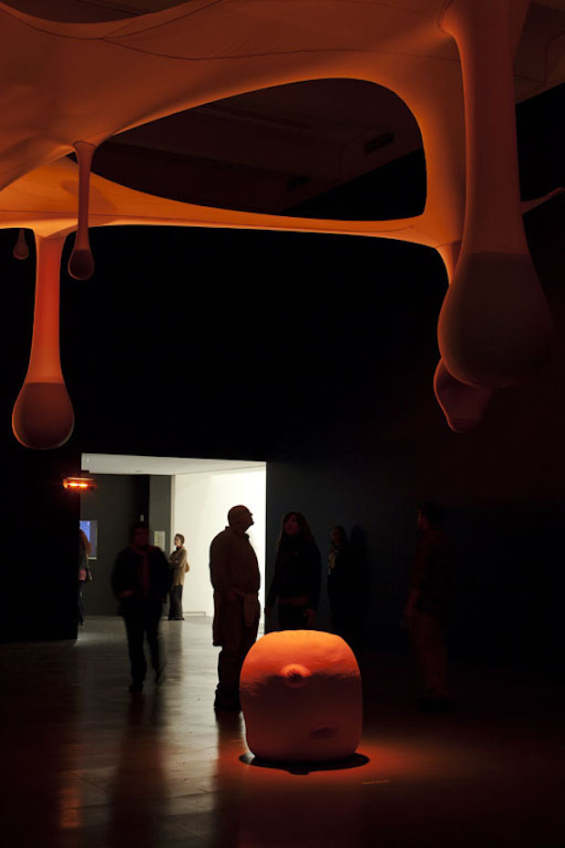 Installation view with décor for Views on Stage (2004) in 'Dance Works II: Merce Cunningham/ Ernesto Neto' at Walker Art Center, 2012. Photo: Gene Pittman