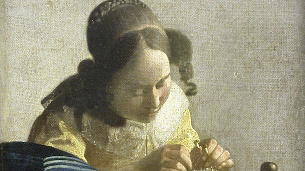 Detail of The Lace Maker (c. 1669–70), Johannes Vermeer. © RMN-Grand Palais (musée du Louvre) / Gérard Blot