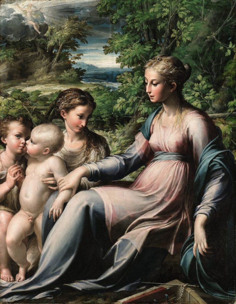 The Virgin and Child with Saint Mary Magdalen and the Infant Saint John the Baptist (c. 1535–40) Parmigianino.