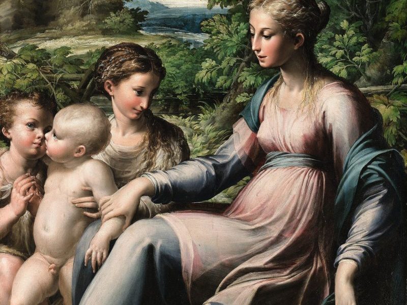The Virgin and Child with Saint Mary Magdalen and the Infant Saint John the Baptist (c. 1535–40) Parmigianino.