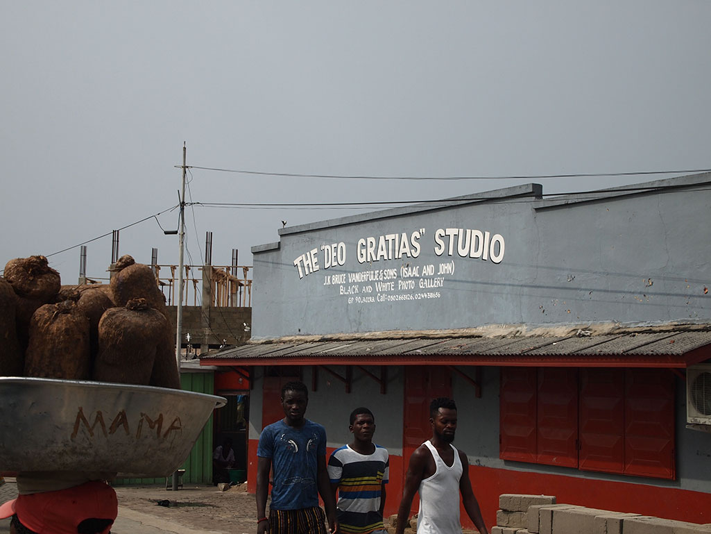 Deo Gratias, the oldest photo studio in Accra, is situated in James Town. Photo: Stephanie Dieckvoss