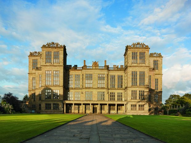 The New Hall, Hardwick Hall, designed by Robert Smythson and completed in 1590, seen from the west