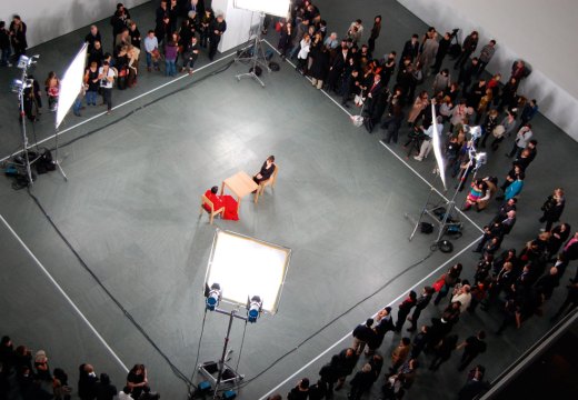 A Marina Abramović performance during ‘Marina Abramović: The Artist is Present’ at MoMA, New York in 2010. Wikimedia Commons