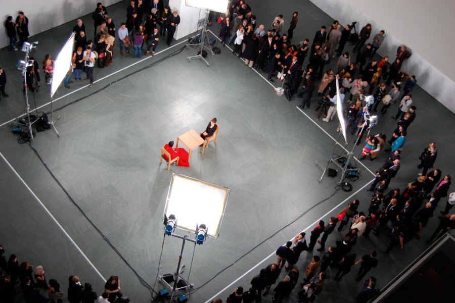 A Marina Abramović performance during ‘Marina Abramović: The Artist is Present’ at MoMA, New York in 2010. Wikimedia Commons