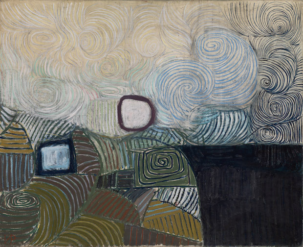 Spiral Motif in Green, Violet, Blue and Gold: the Coast of the Inland Sea (1950), Victor Pasmore. © Tate London 2016