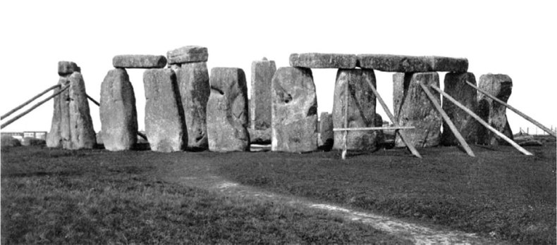 Propping Up Stonehenge (May 1919), English Heritage photographic collections