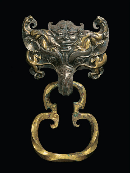 Bronze gilded coffin handle from the western Han dynasty (206 BC – 9 AD), excavated in 1968. Photo: Courtesy Hebei Provincial Museum, Shijiazhuang