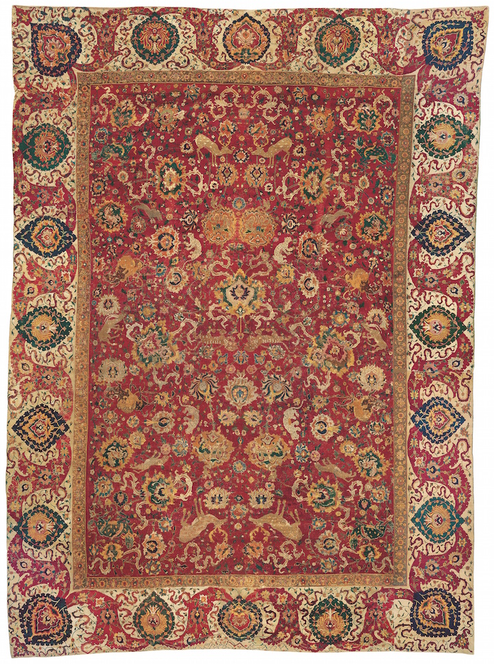 Garden carpet with a scene of animals fighting. Persian. Photo: Galleria Moshe Tabibnia