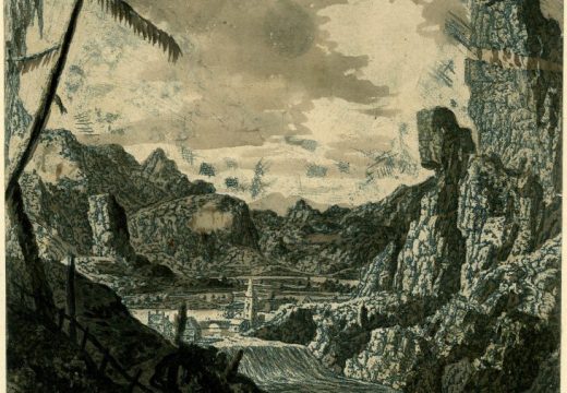Landscape with a waterfall, second version, British Museum, London, courtesy the Trustees of the British Museum, London