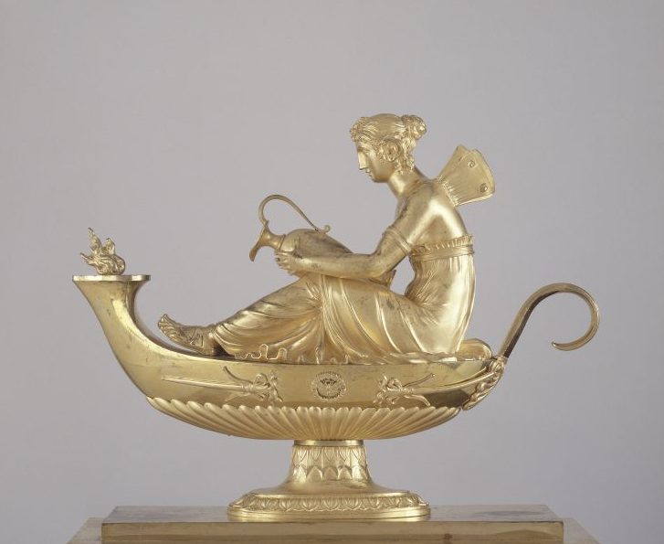 Andiron representing Psyche, , 1809, made by Pierre-Philippe Thomire, after a design by Charles Percier.