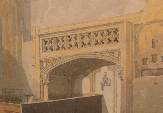 Norwich Cathedral: the North aisle of the choir (detail) (c. 1807–11), John Sell Cotman. Lowell Libson, around £200,000