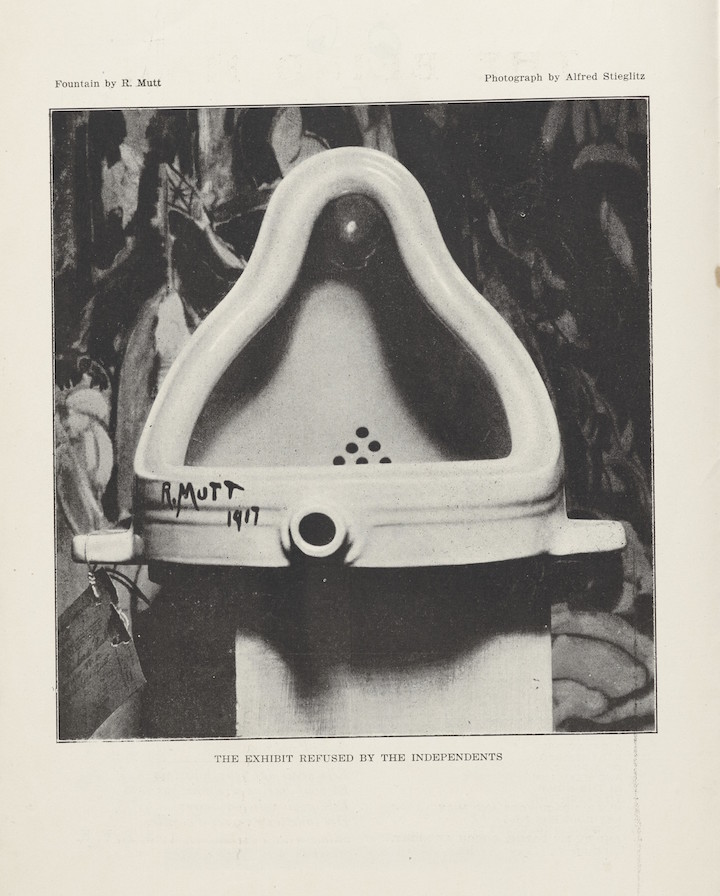 Fountain by R. Mutt (1917), Alfred Steiglitz, Published in The Blind Man (No. 2).