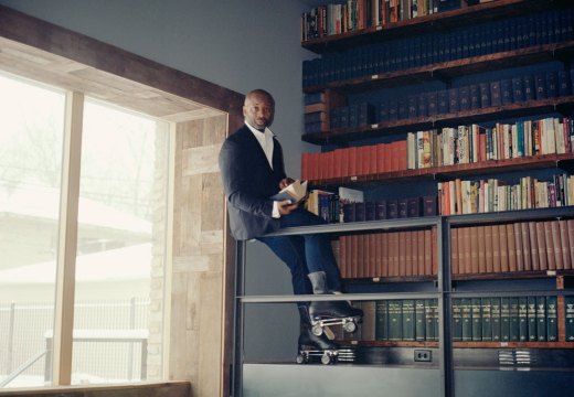 Theaster Gates in the Stony Island Arts Bank, Chicago, which houses the Johnson Publishing Company archive. Photo: Mark Peckmezian