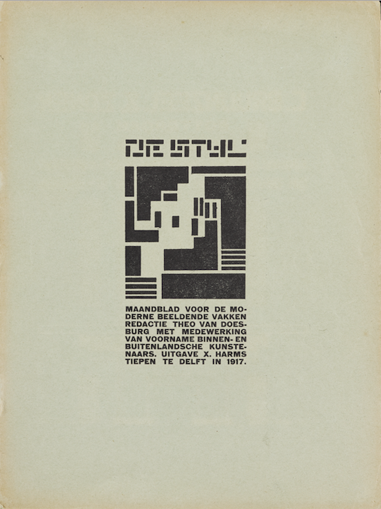 The cover of the second issue of De Stijl, published in December 2017.