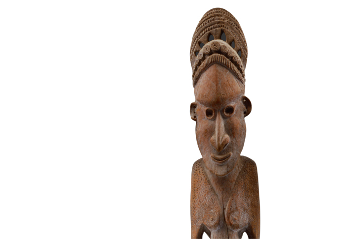 Male ancestor figure (detail; c. 1790), Sepik River region, New Guinea. Bernard de Grunne, around €1m