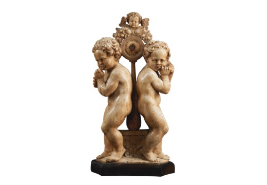 Two music-making putti with a winged putto (c. 1520–30), Alonso Berruguete. Colnaghi, around €1.5m–€2m