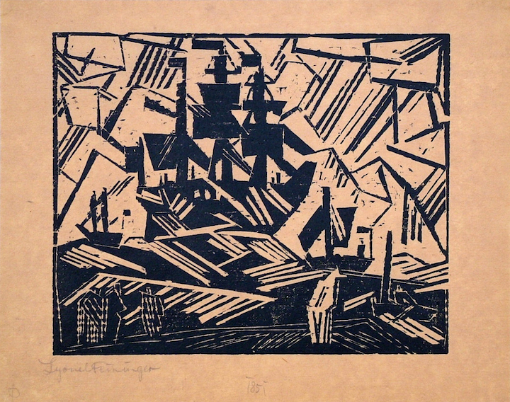 Barke auf Sea (Ship at Sea) (1918), Lyonel Feininger. Harris Schrank, $8,500
