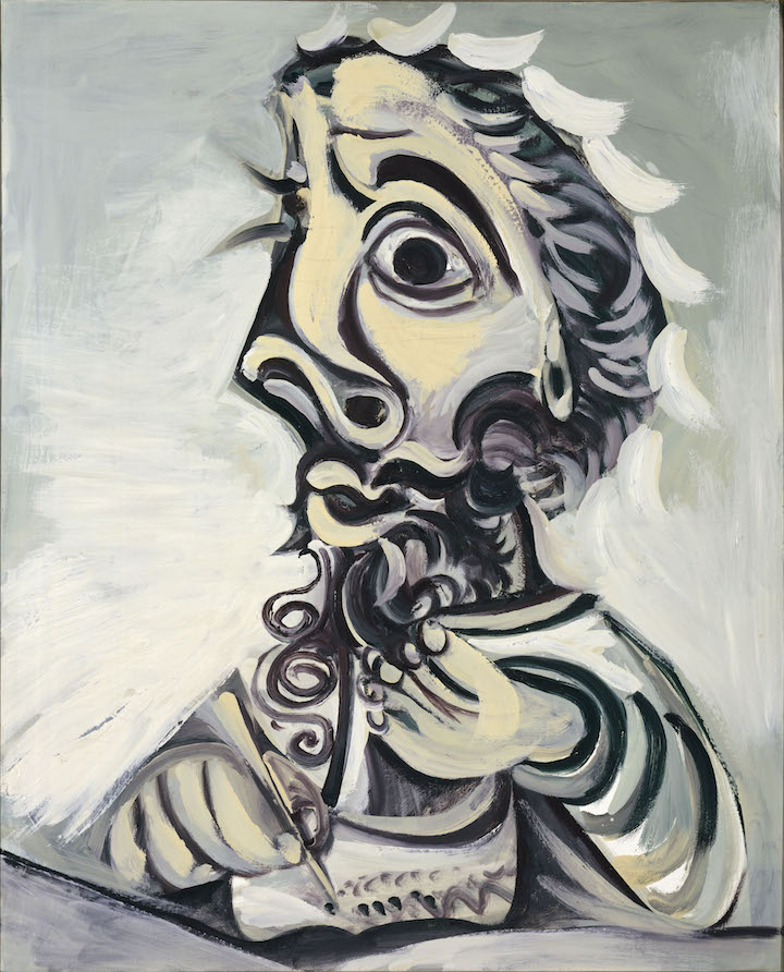 Bust of a Man Writing (1971), Pablo Picasso. © RMN-Grand Palais (Picasso National Museum - Paris) / Gérard Blot