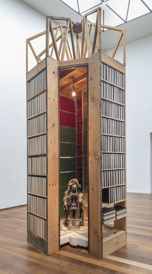 Installation view of New Egypt Sanctuary of the Holy Word and Image and Elegua in Winter (2017), Theaster Gates. Courtesy of the artist, White Cube, and Regen Projects