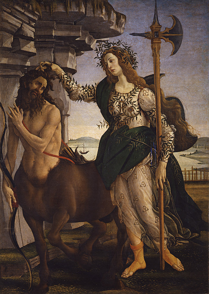Pallas and the Centaur (1481), Sandro Botticelli. Uffizi Gallery; courtesy Museum of Fine Arts, Boston