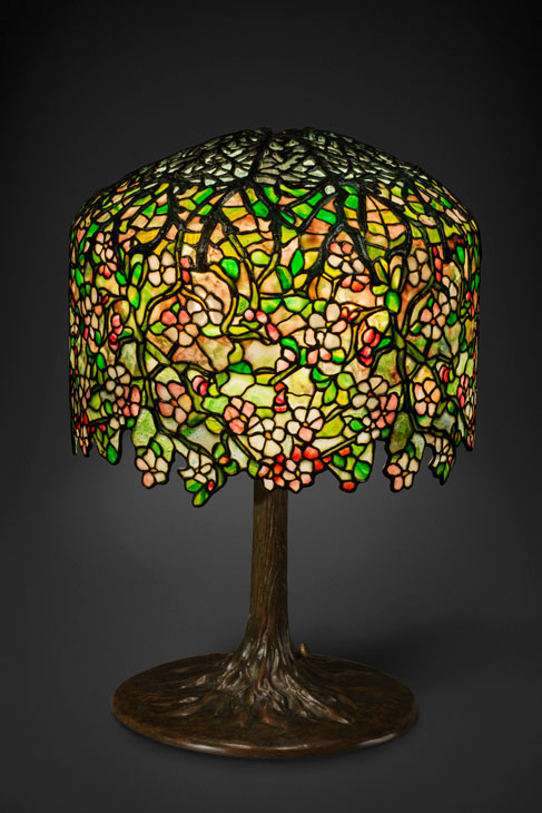 Apple Blossom table lamp (c. 1901–06), Tiffany Studios; probably designed by Clara Driscoll. Gift of Dr. Egon Neustadt. New-York Historical Society