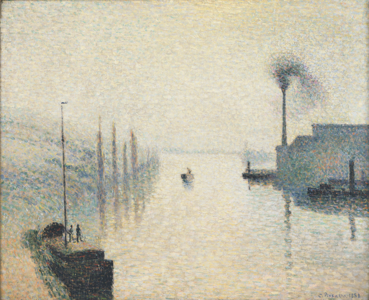 La Seine à Rouen, L'Île Lacroix, effet de brouillard (188), Camille Pissarro. Philadelphia Museum of Art