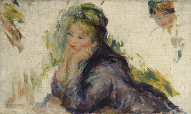 Woman Leaning on Her Elbows (1875–85), Pierre-Auguste Renoir. Gift of Henry W. and Marion H. Bloch, 2015