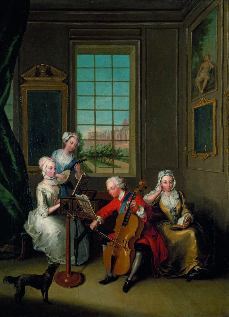 The Musick Party: Frederick, Prince of Wales with his Three Eldest Sisters, (1733), Philippe Mercier. The Royal Collection
