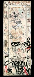 Graffiti door (after 1973), various artists. Gift of Regina Serniak Stewart. New-York Historical Society