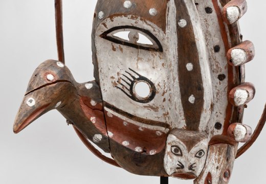 Dance Mask (detail; c. 1900), unrecorded artist, Yup'ik, Alaska. Promised gift of Charles and Valerie Diker. Photo: Dirk Bakker