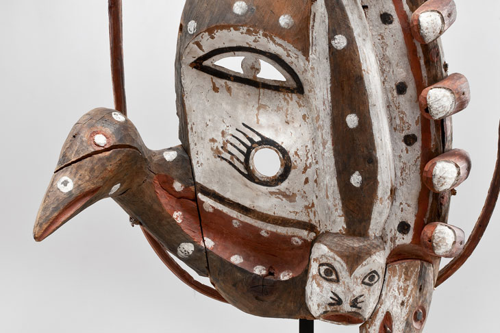 Dance Mask (detail; c. 1900), unrecorded artist, Yup'ik, Alaska. Promised gift of Charles and Valerie Diker. Photo: Dirk Bakker