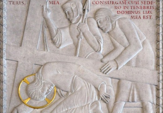 Station IX from the Stations of the Cross (1913–18), Eric Gill. Westminster Cathedral, London
