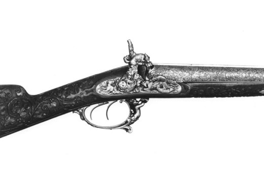 Percussion shotgun (dated 1862), made by LePage Moutier for the 1862 International Exhibition in South Kensington. From the W. Keith Neal collection. © Royal Armouries