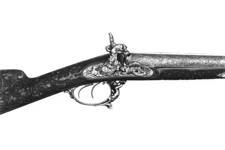 Percussion shotgun (dated 1862), made by LePage Moutier for the 1862 International Exhibition in South Kensington. From the W. Keith Neal collection. © Royal Armouries