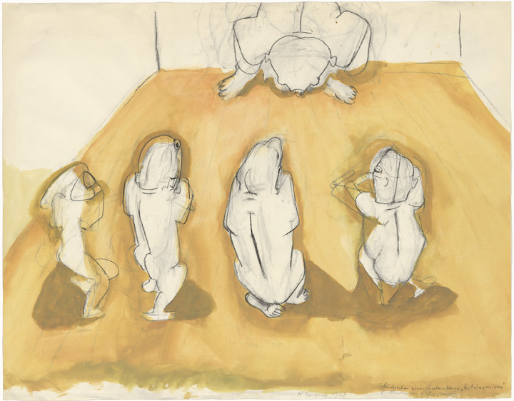 Illustration of a Thought – “Les Antagonistes” (1963), Maria Lassnig. © 2017 Maria Lassnig Foundation