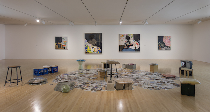 Installation view of 'Kerry James Marshall: Mastry' at the Museum of Contemporary Art, Los Angeles. Photo: Brian Forrest