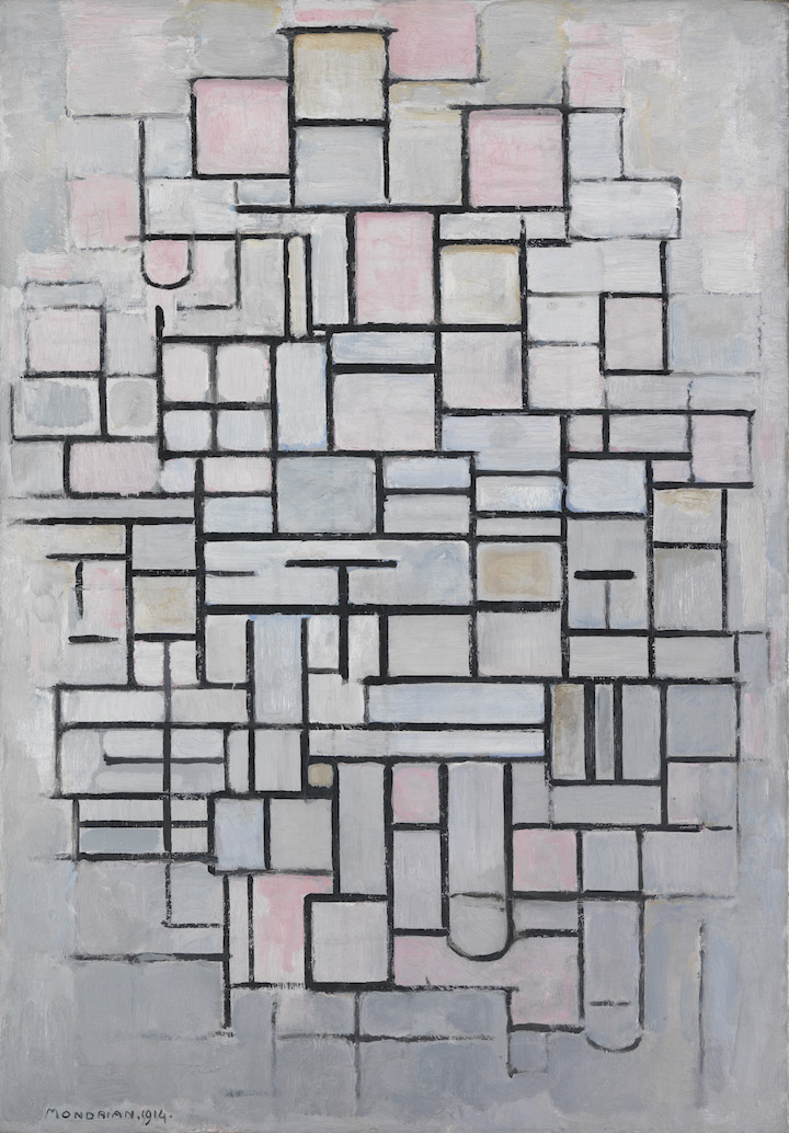 Composition No.IV (1914), Piet Mondrian. Courtesy of the Gemeentemuseum Den Haag